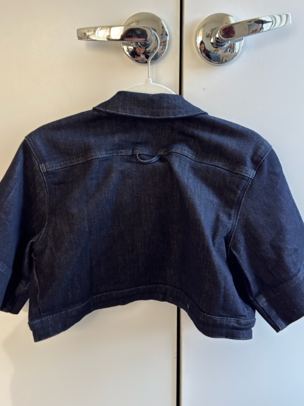 Fashion Nova Dark Indigo Cropped Denim Jacket - Picture 2 of 5
